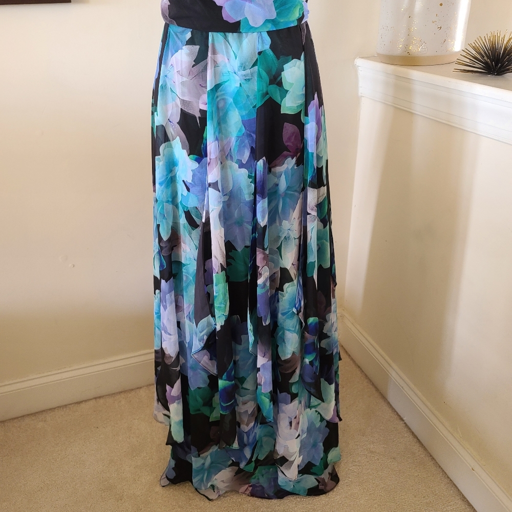 🔥 Aqua Tropical Layered Formal Dress - Picture 9 of 13